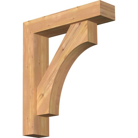 Ekena Millwork Westlake Block Smooth Bracket w/ Offset Brace, Western Red Cedar, 5 1/2"W x 24"D x 28"H BKT0604X24X28WTL05SWR
